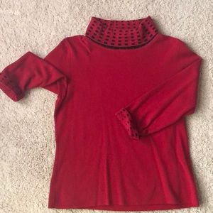 Red quarter length sweater